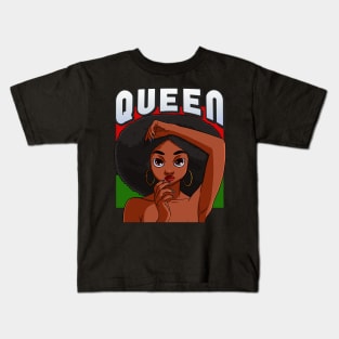 Black Queen Educated Confident African Woman Kids T-Shirt